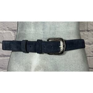 Dark Blue Kettlewell Western Style Suede Belt